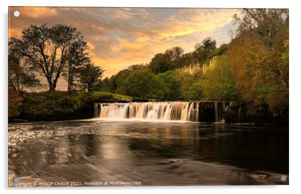 Wainwath falls in the Yorkshire dales Keld 135 Acrylic by PHILIP CHALK