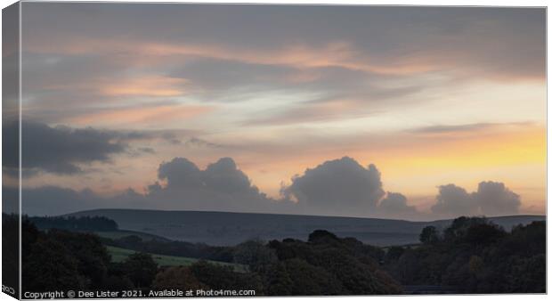 Sunrise over Anglezarke Lancashire  Canvas Print by Dee Lister