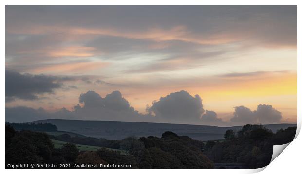 Sunrise over Anglezarke Lancashire  Print by Dee Lister