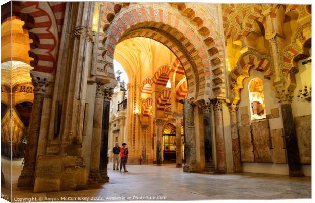 Cordoba Cathedral Mosque interior Canvas Print by Angus McComiskey