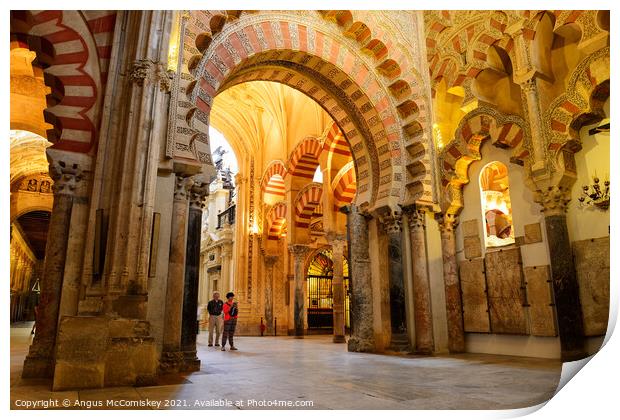 Cordoba Cathedral Mosque interior Print by Angus McComiskey