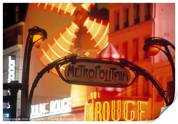 Moulin Rouge Paris nightlife  Print by Chris Warren
