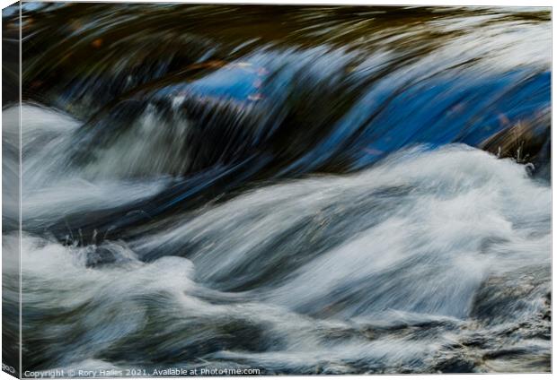 Waterfall over rocks Canvas Print by Rory Hailes