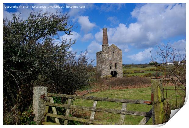 Pascoe's Shaft. Great Flat Lode, Cornwall Print by Brian Pierce