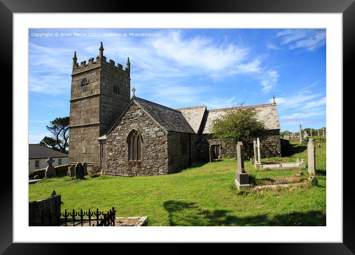Zennor Church, Cornwall Framed Mounted Print by Brian Pierce