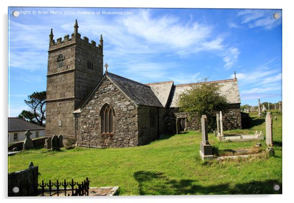 Zennor Church, Cornwall Acrylic by Brian Pierce