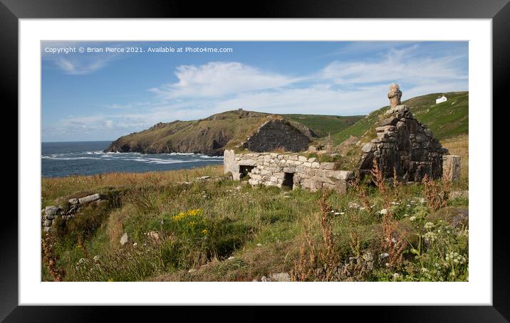 St Helens  Oratory,  Cape Cornwall Framed Mounted Print by Brian Pierce