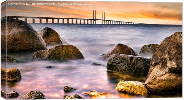 Uniting Sweden and Denmark: The Oresund Bridge Canvas Print by K7 Photography