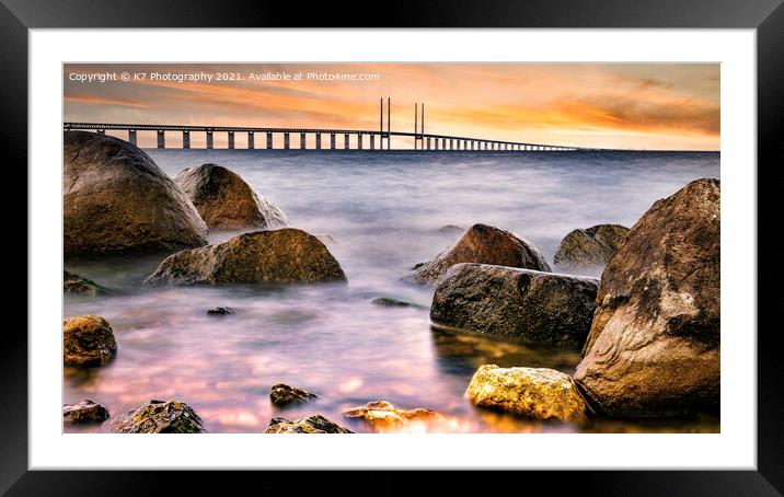 Uniting Sweden and Denmark: The Oresund Bridge Framed Mounted Print by K7 Photography