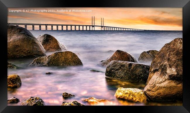 Uniting Sweden and Denmark: The Oresund Bridge Framed Print by K7 Photography