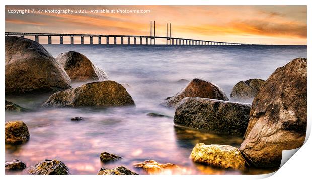 Uniting Sweden and Denmark: The Oresund Bridge Print by K7 Photography