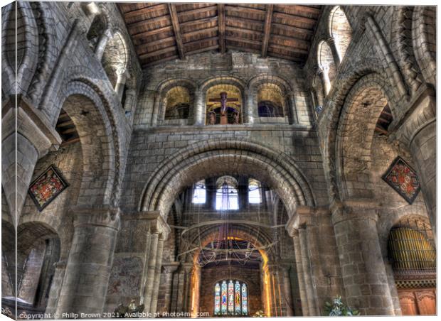 Inside Melbourne Norman Church Panoramic No 2 Canvas Print by Philip Brown