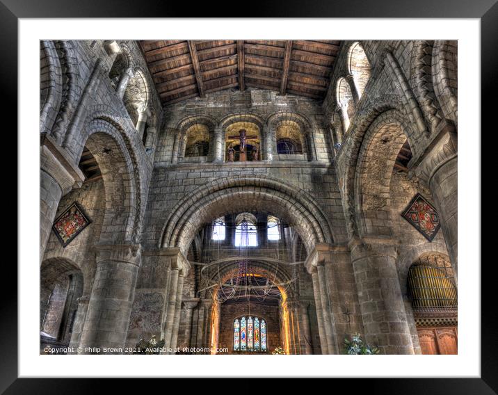Inside Melbourne Norman Church Panoramic No 2 Framed Mounted Print by Philip Brown