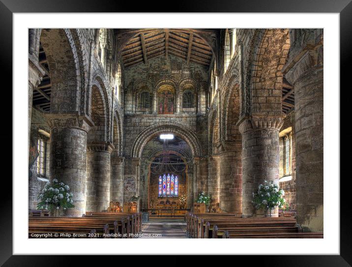 Inside Melbourne Norman Church Panoramic No 1 Framed Mounted Print by Philip Brown