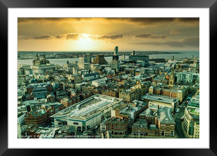 Liverpool by air Framed Mounted Print by Phil Longfoot