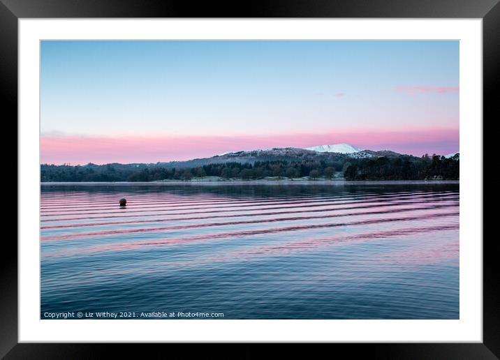 Pink Ripples, Windermere Framed Mounted Print by Liz Withey