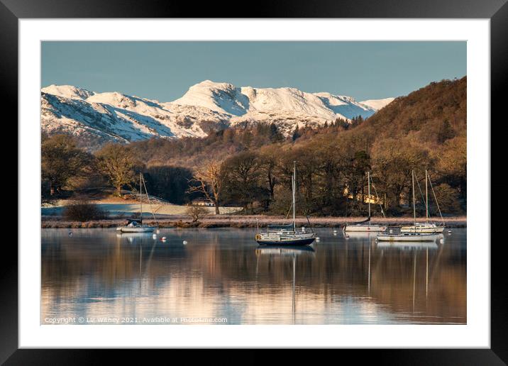 Morning, Waterhead, Windermere Framed Mounted Print by Liz Withey