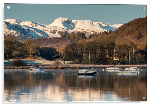 Morning, Waterhead, Windermere Acrylic by Liz Withey