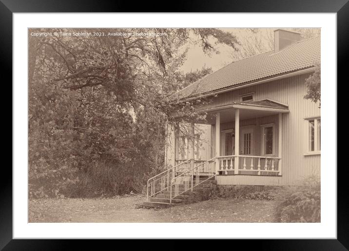 Pretty Wooden House with Porch, Old Photo Style Framed Mounted Print by Taina Sohlman