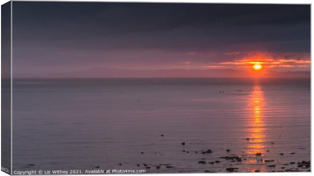 Morecambe Bay Sunset Canvas Print by Liz Withey