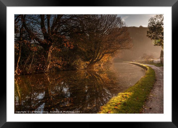 Lancaster Canal near Carnforth Framed Mounted Print by Liz Withey