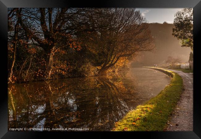 Lancaster Canal near Carnforth Framed Print by Liz Withey