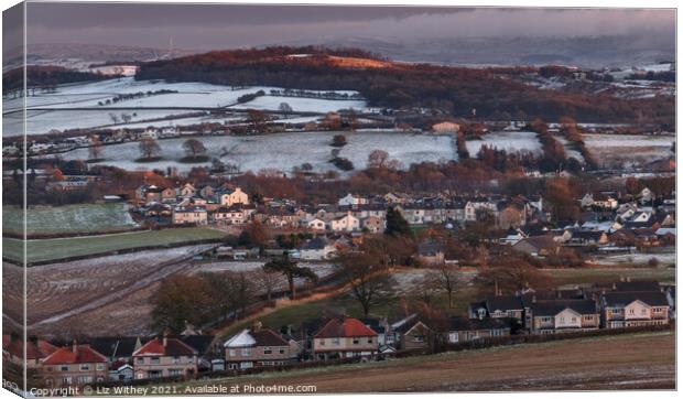 Carnforth from Warton Crag Canvas Print by Liz Withey