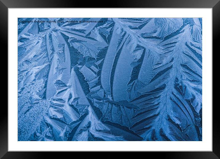 Ice pattern  Framed Mounted Print by Roger Aubrey