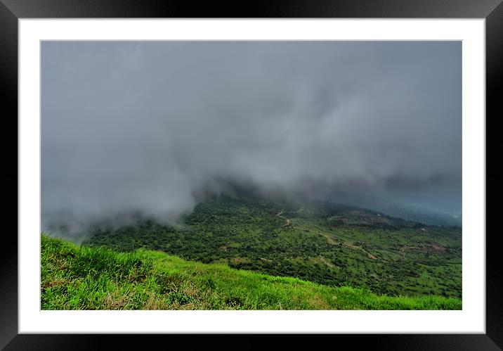 mist and clouds Framed Mounted Print by Kamal Joshi