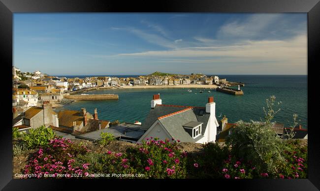 St Ives Panorama Framed Print by Brian Pierce