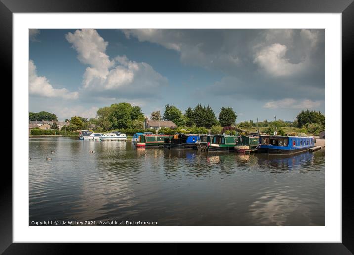 Canal Basin and Marina, Carnforth Framed Mounted Print by Liz Withey