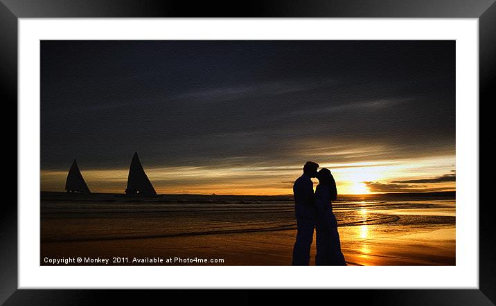 Sunset romance Framed Mounted Print by Anthony Michael 