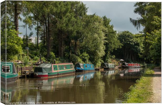 Narrowboats, Carnforth Canvas Print by Liz Withey