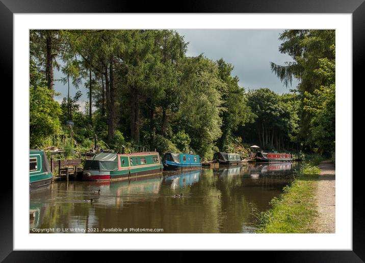 Narrowboats, Carnforth Framed Mounted Print by Liz Withey