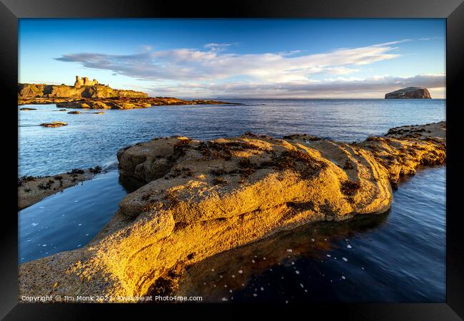 Tantallon Castle and Bass Rock Framed Print by Jim Monk