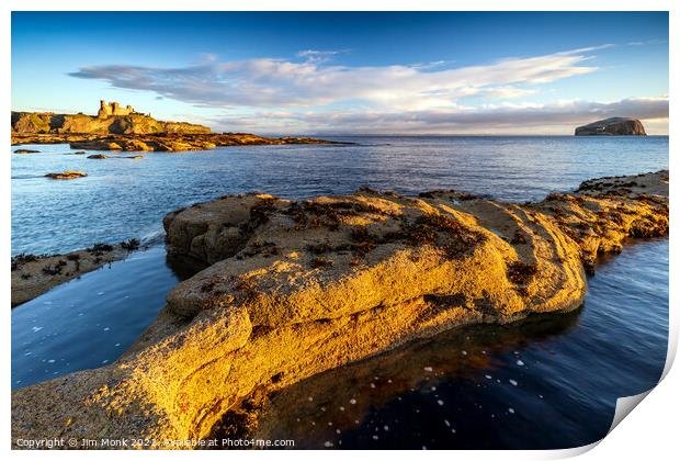 Tantallon Castle and Bass Rock Print by Jim Monk