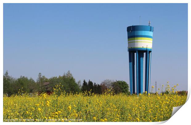 Water Tower Landmark, Lebbeke, Belgium Print by Imladris 