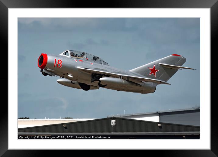 MIG 15 on Take off Framed Mounted Print by Philip Hodges aFIAP ,