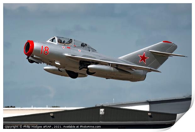MIG 15 on Take off Print by Philip Hodges aFIAP ,