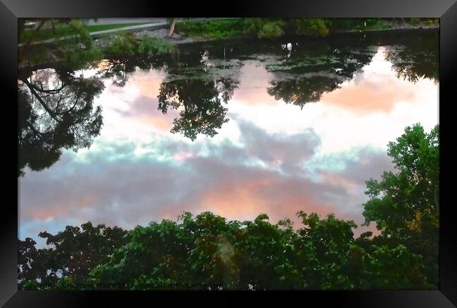 Clouds in the river Framed Print by Stephanie Moore