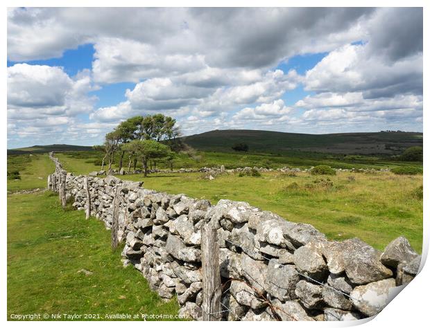 old dry stone wall Print by Nik Taylor