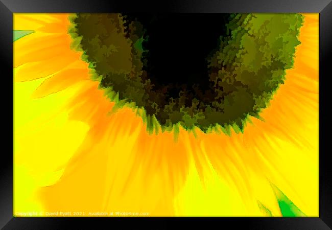 Sunflower Abstract Art Framed Print by David Pyatt