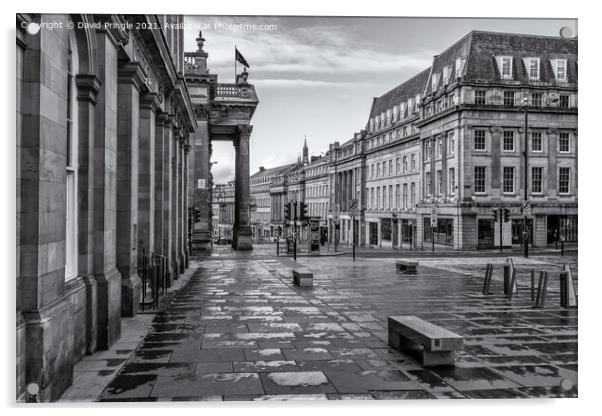 Grey Street Newcastle Acrylic by David Pringle