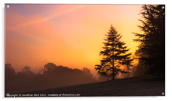 Weald Country Park, Sunrise through the Mist Acrylic by Jonathan Bird