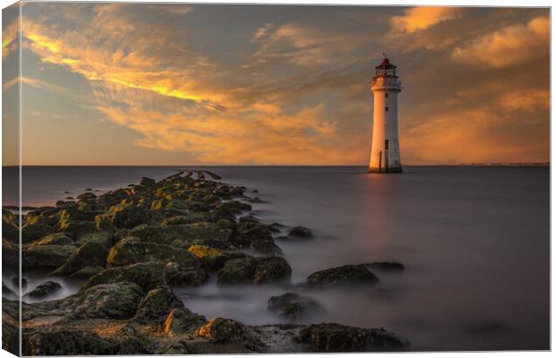 Sunset at Perch Rock Lighthouse Canvas Print by Tony Keogh