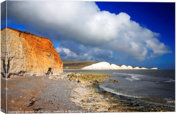 Seven Sisters from Cuckmere Haven, East Sussex Canvas Print by Geraint Tellem ARPS