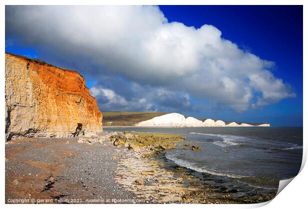 Seven Sisters from Cuckmere Haven, East Sussex Print by Geraint Tellem ARPS