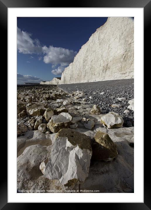 Seven Sisters cliffs, East Sussex, UK Framed Mounted Print by Geraint Tellem ARPS