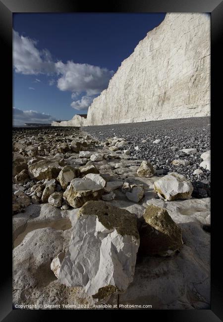 Seven Sisters cliffs, East Sussex, UK Framed Print by Geraint Tellem ARPS