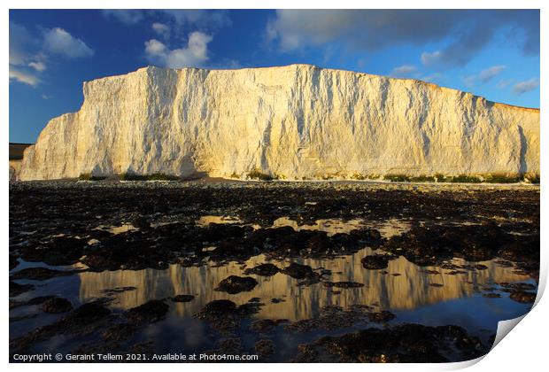 Seven Sisters cliffs near Birling Gap, East Sussex, England, UK Print by Geraint Tellem ARPS